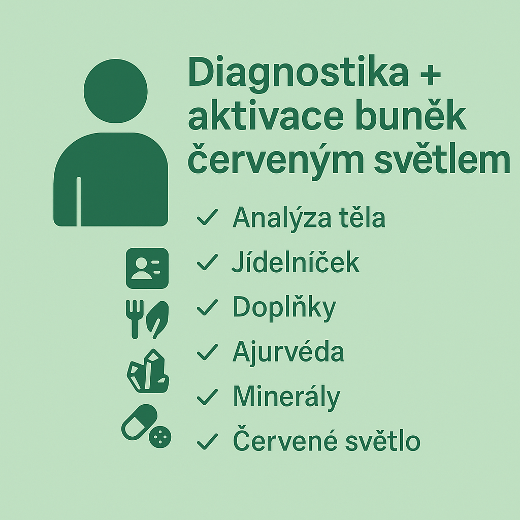 Diagnostika + aktivace buněk červeným světlem